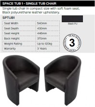 Space Tub 1 Single Tub Chair Range And Specifications